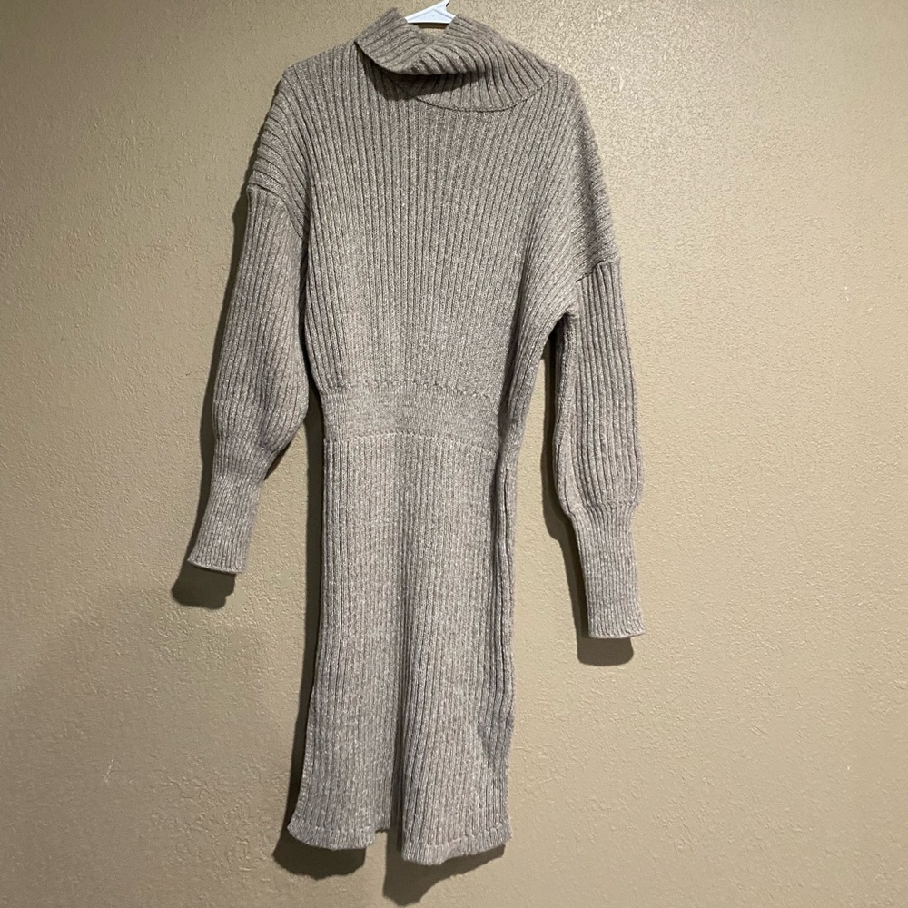 Oatmeal colored sweater dress